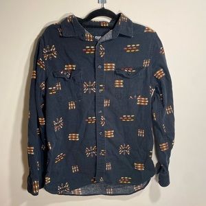 Mossimo supply mens large long sleeve Aztec geometric button down flannel